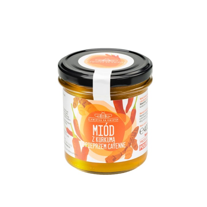 Miód z kurkumą i pieprzm cayenne 400 g